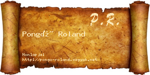 Pongó Roland névjegykártya