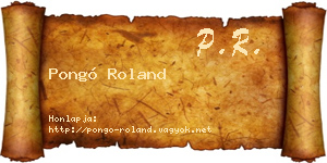 Pongó Roland névjegykártya